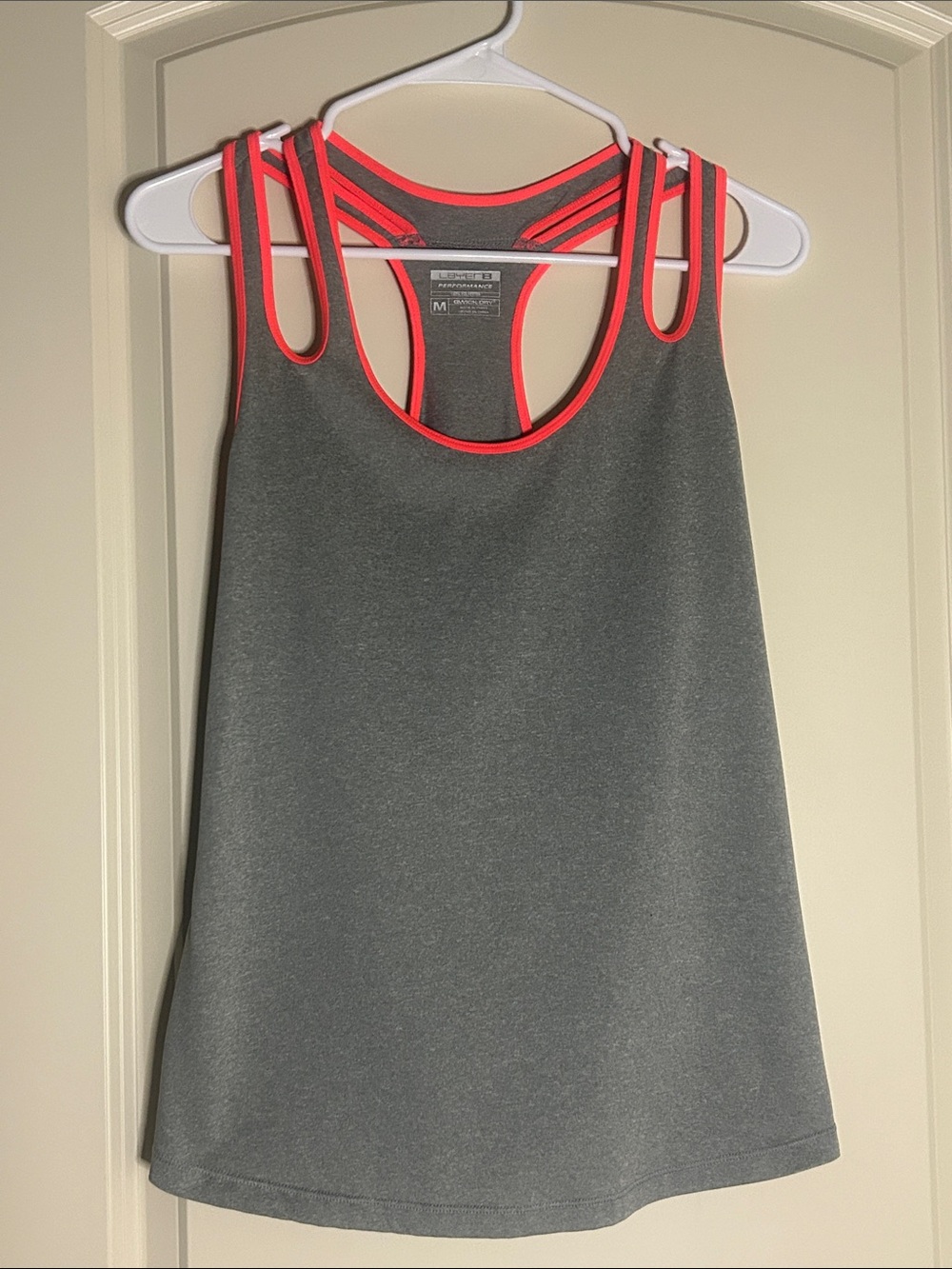 Layer 8 Grey Tank Top with Neon Pink Trim